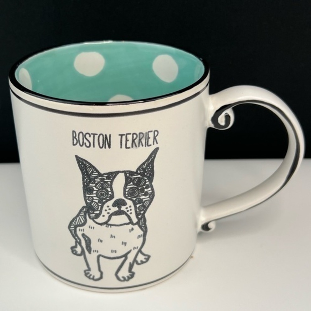 Spectrum Designz - 3/$48 - ‘Boston Terrier Polka Dots’ ceramic mug. NWT Firm!